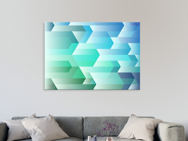 Geometric - Blue - Green - Contemporary Art - Wall Art - Artwork - Art Prints Carousel 2
