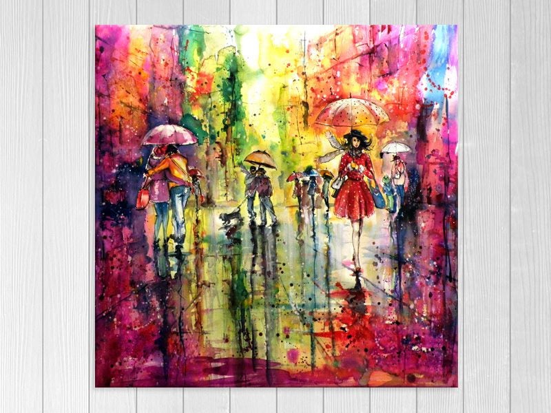 Watercolour - Colourful - Lady - Contemporary - Wall Art - Street - Art Prints Carousel 1