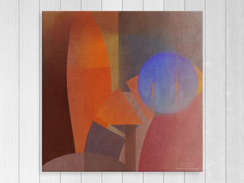 Abstract Art - Contemporary Art - Orange - Blue - Wall Art - Art Prints Carousel 1
