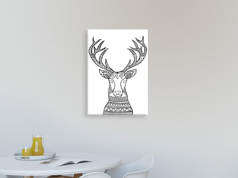 Deer Stag - Black And White - Animal - Contemporary - Wall Art - Art Prints Carousel 2