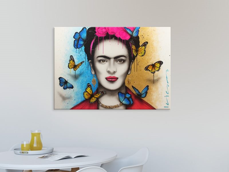 Pop Art - Frida Kahlo - Blue - Pink - Yellow - Graffiti - Wall Art - Art Prints Carousel 2