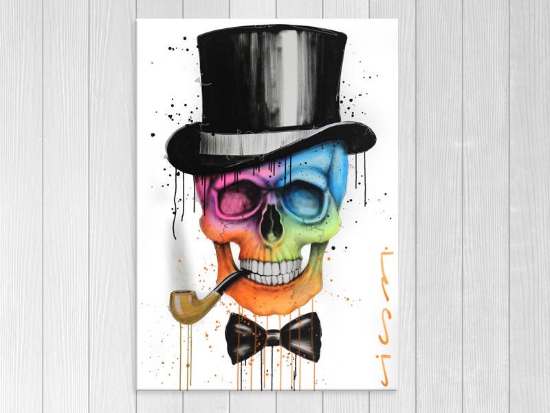 Pop Art - Skull - Black Hat - Colourful - Day Of The Dead - Art Prints Carousel 1