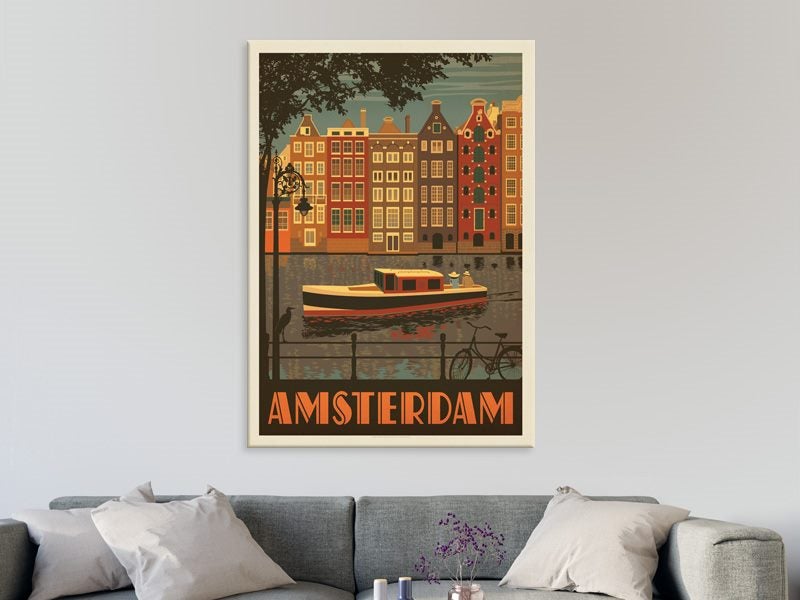 Retro - Amsterdam - Netherlands - Vintage - Pop Art - Landscape - Art Prints Carousel 2