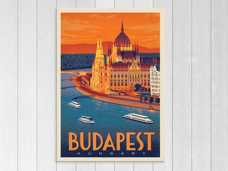 Retro - Budapest - Hungary - Vintage - Pop Art - Landscape - Art Prints Carousel 1