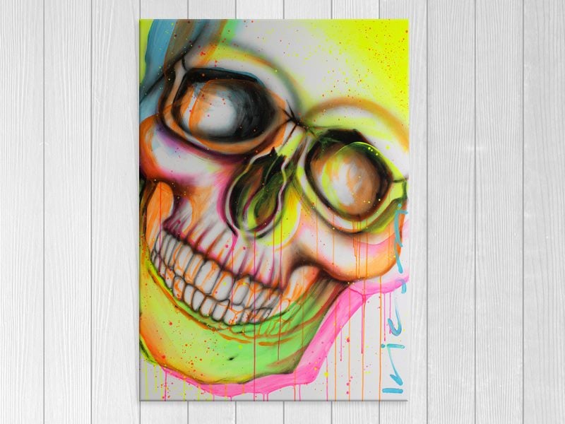Skull - Pop Art - Day Of The Dead - Graffiti - Yellow - Wall Art - Art Prints Carousel 1
