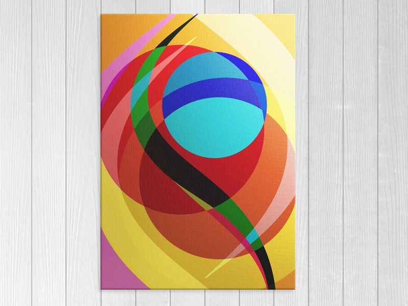 Abstract Art - Colourful - Blue - Orange - Red - Contemporary Art - Art Prints Carousel 1