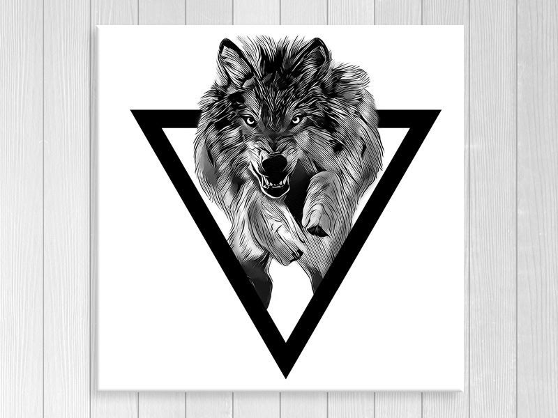 Wolf - Black And White - Geometric - Pop Art - Animal - Wall Art - Art Prints Carousel 1