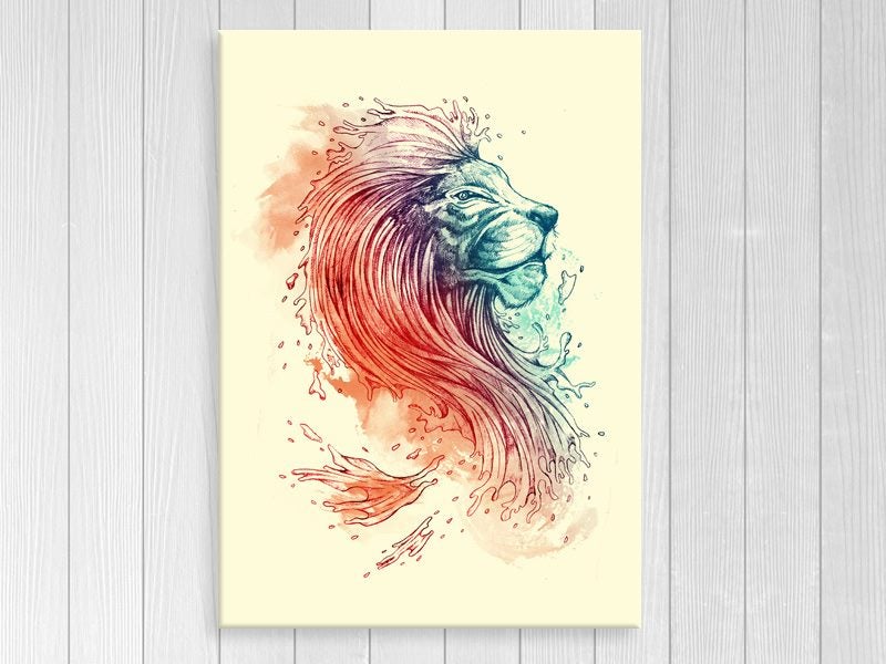 Lion - Sea - Abstract - Red - Green - Graffiti - Animal - Pop Art - Art Prints Carousel 1
