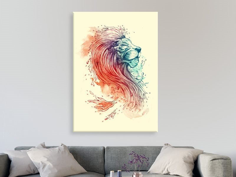 Lion - Sea - Abstract - Red - Green - Graffiti - Animal - Pop Art - Art Prints Carousel 2