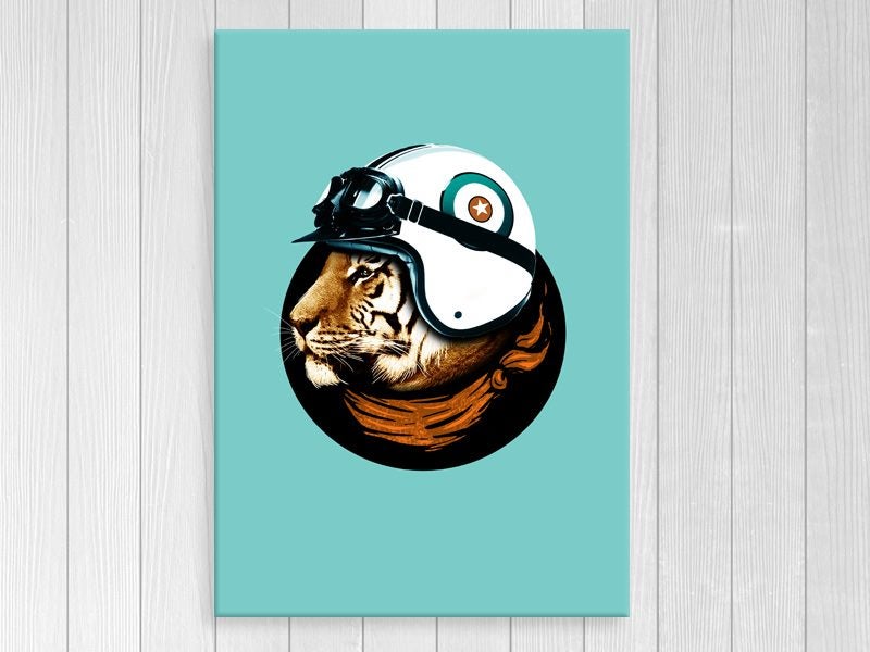 Tiger - Pop Art - Animal - Green - Graffiti Art - Wall Art - Art Prints Carousel 1