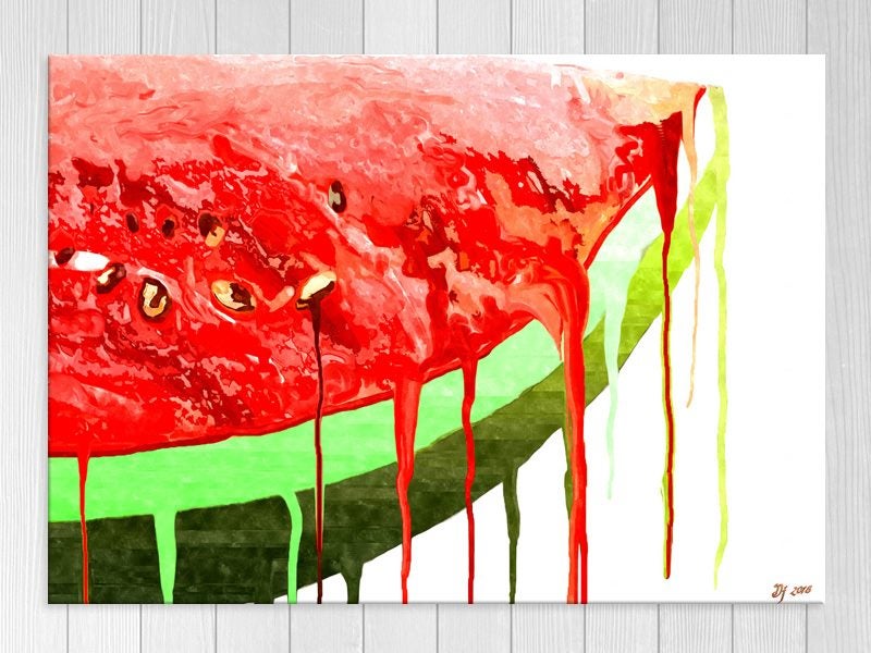Pop Art - Red - Green - Watermelon - Fruit - Graffiti - Wall Art - Art Prints Carousel 1