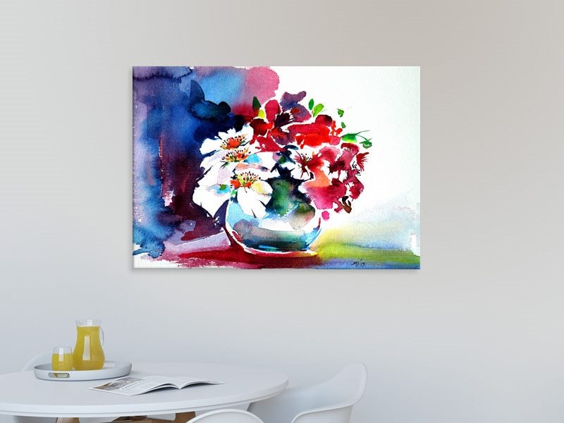 Flowers - Watercolour Art - Contemporary Art - Wall Art - Art Prints Carousel 2