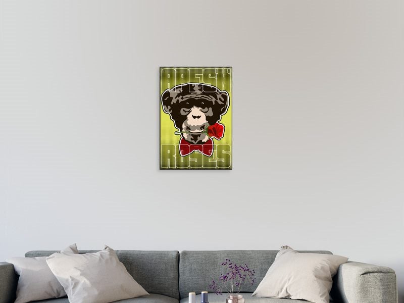 Monkey - Pop Art - Red Rose - Green - Animal - Graffiti - Animal - Art Prints Carousel 2