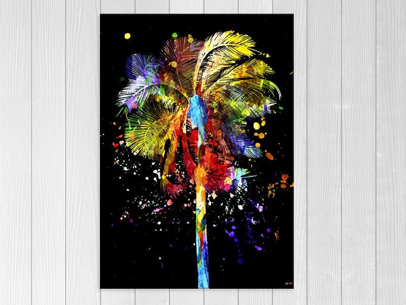 Pop Art - Palm Tree - Colourful - Black - Graffiti Art - Wall Art - Art Prints Carousel 1