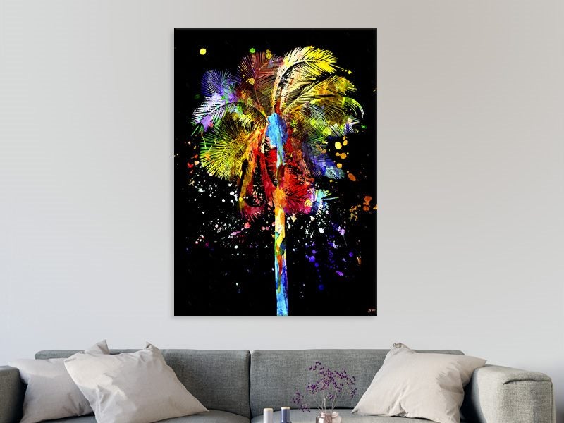 Pop Art - Palm Tree - Colourful - Black - Graffiti Art - Wall Art - Art Prints Carousel 2