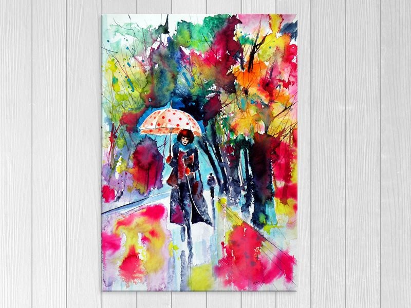 Lady - Woman - Contemporary Art - Winter - Colourful - Wall Art - Art Prints Carousel 1