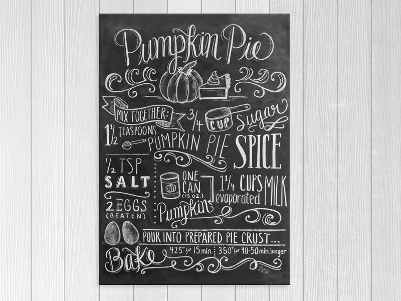 Kitchen Art - Chalk - Pumpkin Pie - Contemporary Art - Wall Art - Art Prints Carousel 1