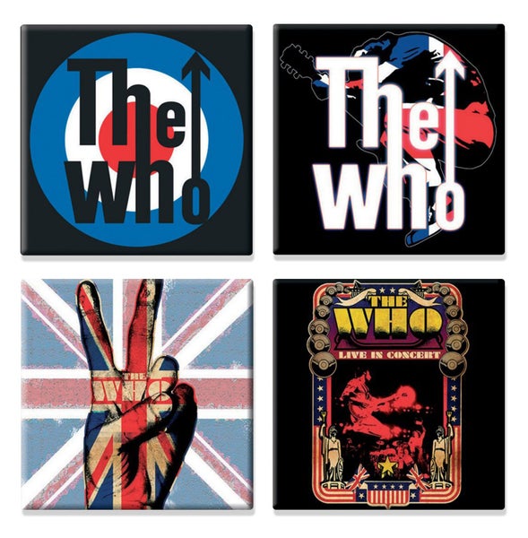 The Who 4 x Fridge Magnet band logo various designs new official Gift set Carousel 1