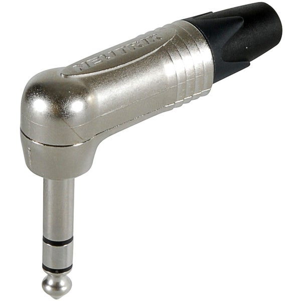 RIGHT-ANGLE JACK PLUG - STEREO NICKEL CONTACTS/ NICKEL SHELL Carousel 1