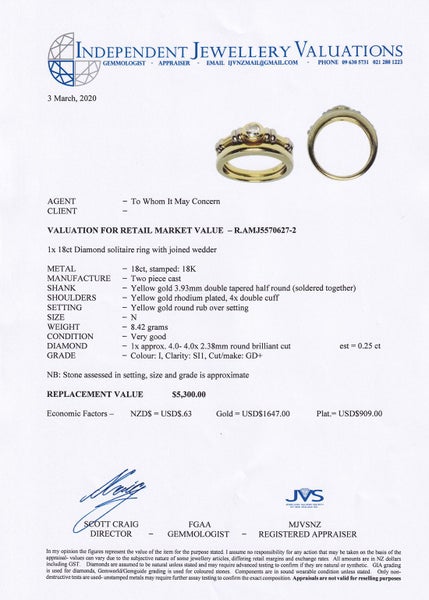 Modern 0.25 TDW Diamond Bridal Set Ring - $5,30062863231920515113
