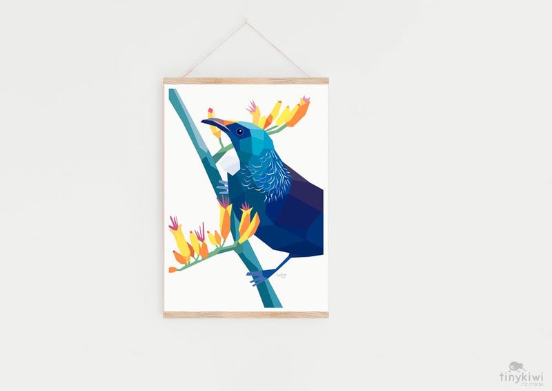 Tui print, Tui wall art, Tui painting, New Zealand birds, Kiwiana art, Gift idea Carousel 2