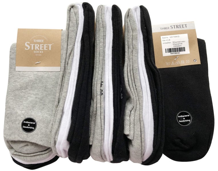 Clearance Sell - 15 pairs Antibacterial Natural Deodorant Men Crew socks Carousel 2