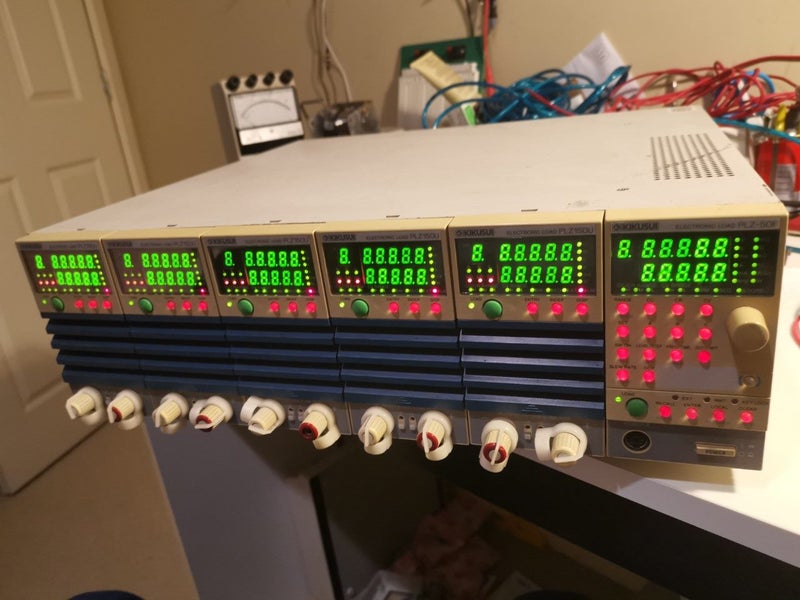 Kikusui PLZ-50F Electronic Load with 5 x PLZ150U Carousel 1