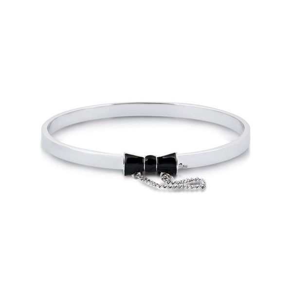 Disney Couture Kingdom - Minnie Mouse - Black Bow Bangle White Gold Carousel 1