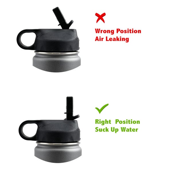 2x Stainless Steel Water Bottles 32oz Black Gray Carousel 6