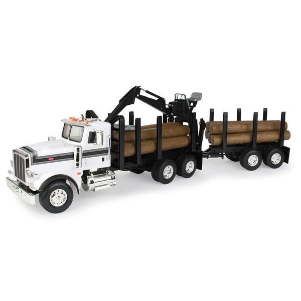 Peterbilt Big Farm 1:16 367 Logging Truck w Pup Trailer Logs Toy Kids Play Game Carousel 1