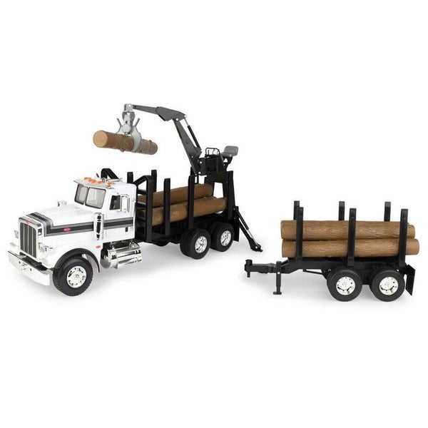 Peterbilt Big Farm 1:16 367 Logging Truck w Pup Trailer Logs Toy Kids Play Game Carousel 2