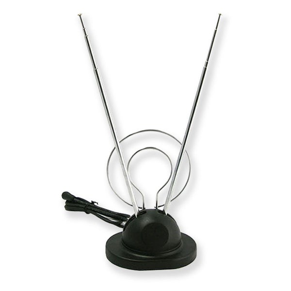Sansai Indoor TV Radio Antenna VHF FM Reception Adjustable Telescopic Rods Black Carousel 1