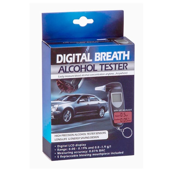 Digital Breath Alcohol Professional Tester LCD Analyser Breathalyser Test Black Carousel 1