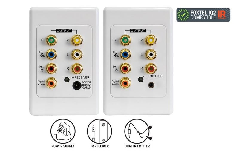 Cat5 In-Wall Composite Component Ir Infrared Extender Coax Audio Kit Wall Plate Carousel 1