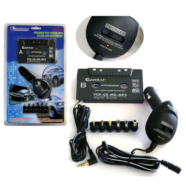 Sansai Portable VCD CD MD MP3 Car Stereo Cassette Tape Adaptor Converter Kit Carousel 1