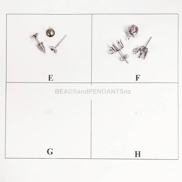 Earring stud blanks with earring backs (per bag) Carousel 3