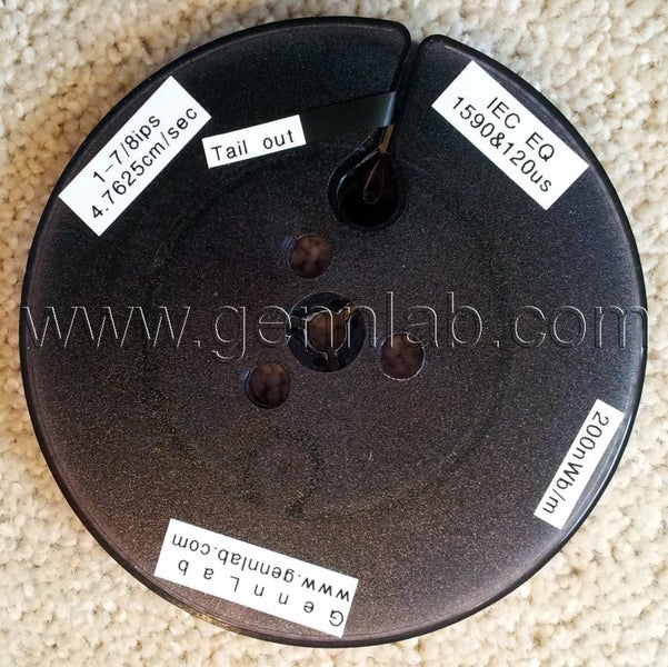 GennLab Calibration Tape. Speed: 1-7/8ips (4.76 cm/sec) Carousel 1