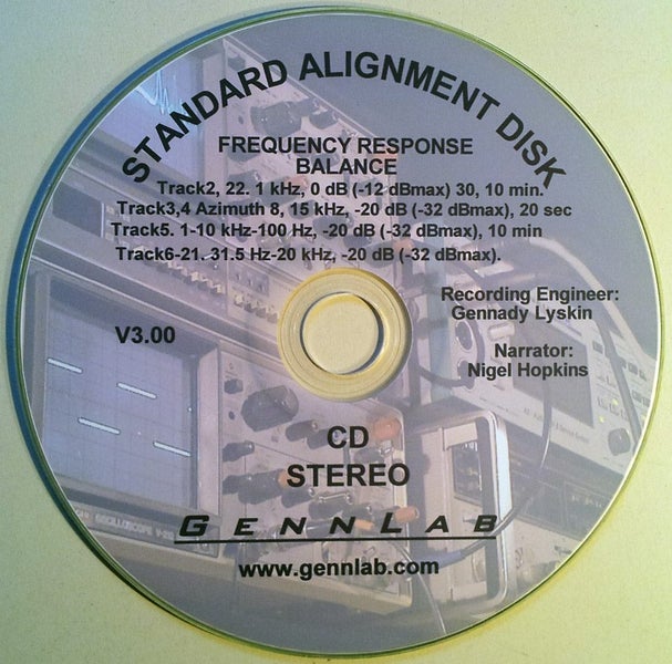 Tape Recorder Overall Frequency Response STANDARD ALIGNMENT CD Version 3.00 Carousel 1