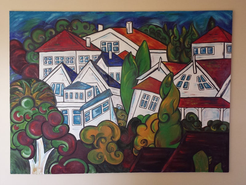 HUGE OIL PAINTING ON CANVAS | SUBJECT: PARNELL VILLAS | ARTIST: LISA EVANS Carousel 1