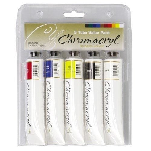 Acrylic Paint - Chromacryl Set 5x75ml Carousel 1