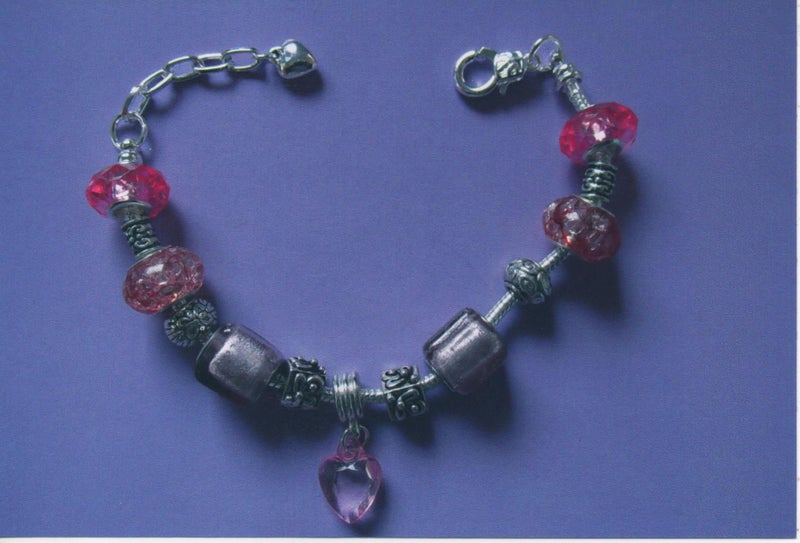 BEAUTIFUL PINK EURO BEAD BRACELET Carousel 1
