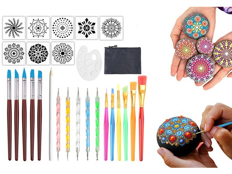 27Pcs Mandala Dotting Tools for Painting Rocks DIY Drawing Tools Kit Carousel 1