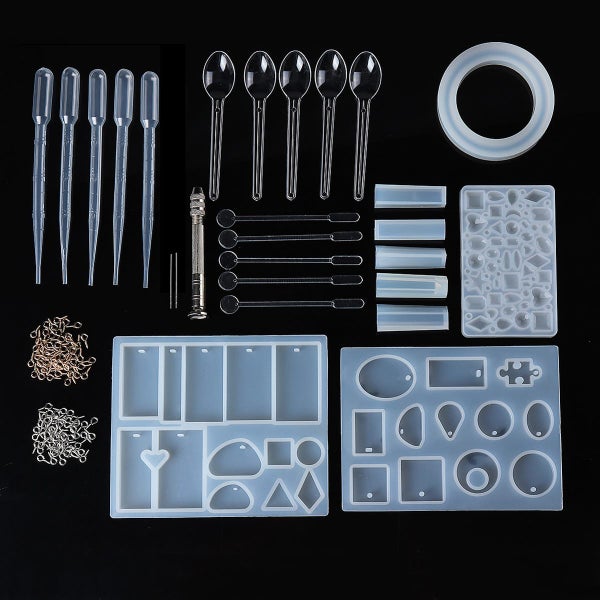 27Pcs DIY Craft Tools Kit Silicone Crystal Mold Making Jewelry Pendant Resin Cas Carousel 1