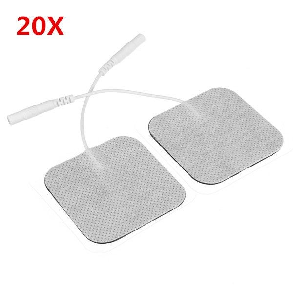 20Pcs Square Fabrics Electrode Pads Massagers Tens Cloth White 50x50mm Carousel 1
