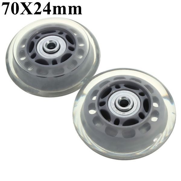 2pcs 70mm Clear Luggage Suitcase Replacement Rubber Wheel Roller Suitcase Repair Carousel 1