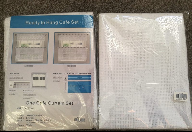 2 pcs cafe net curtain set of white nets(READY TO HANG NOW!!!) Carousel 1