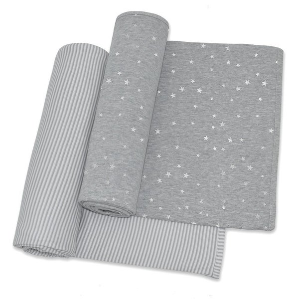 2-PACK JERSEY WRAPS - SILVER STARS/GREY STRIPE Carousel 1
