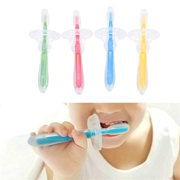 2PCS Baby Teether Training Teeth Soft Toothbrush Brush Safe Bendable Carousel 2