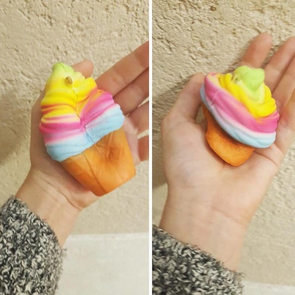 2PCS Ice Cream Soft Slow Rising Squeeze Toys Interesting Squishy Antistress Carousel 2