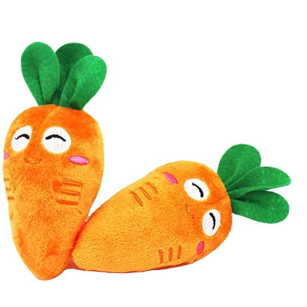 2PCS Vegetable Plush Toys Squeaker Fruit Vegetables Stuffed Toys Plush Baby Toy Carousel 2